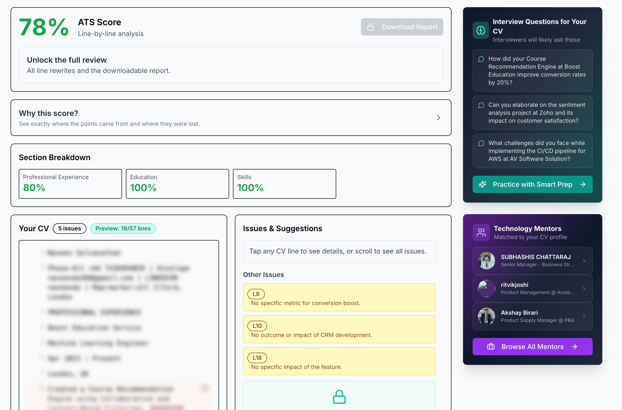 StepUp Career ATS checker with India-focused line-by-line feedback.