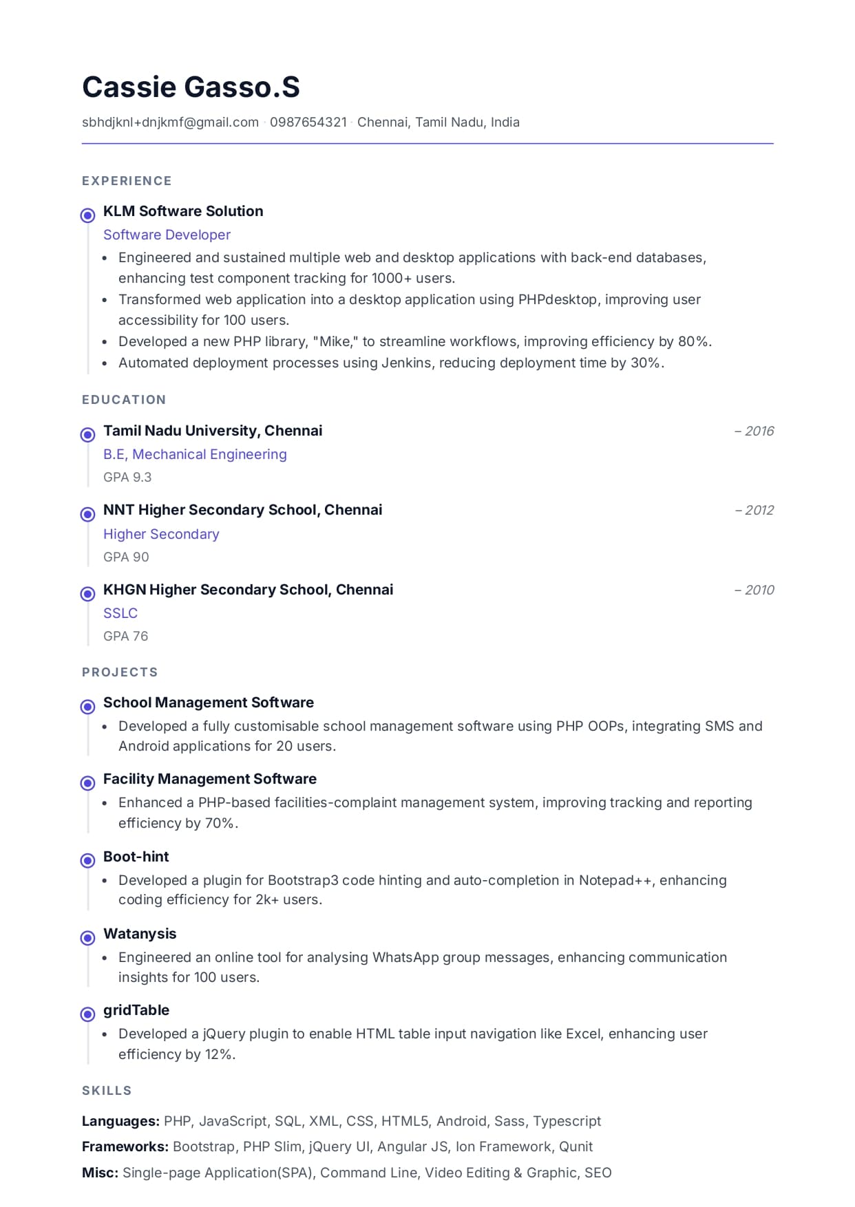 Well designed resume